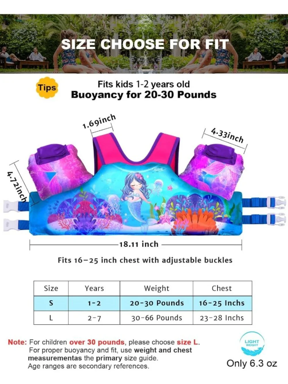 Kids Puddle Float Jumper & Swim Vest - Arm Floaties, Water Wings for Toddlers